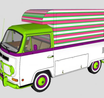 果仁冰淇淋车SU模型下载_sketchup草图大师SKP模型