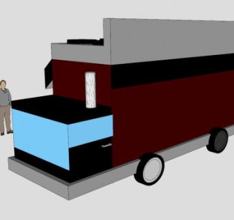 食品卡车面板SU模型下载_sketchup草图大师SKP模型