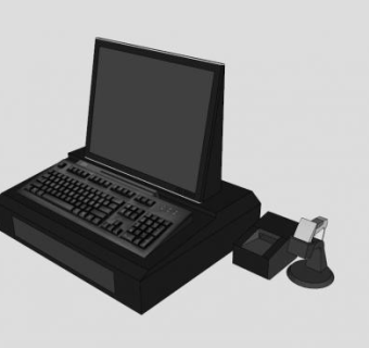 平板收银机收款机SU模型下载_sketchup草图大师SKP模型