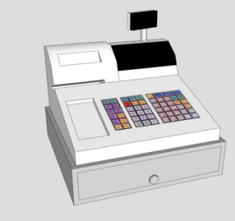 出纳收款机SU模型下载_sketchup草图大师SKP模型
