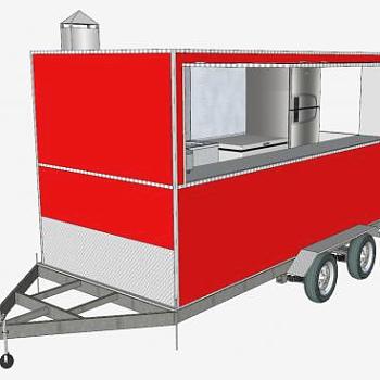 食品拖车卡车SU模型下载_sketchup草图大师SKP模型