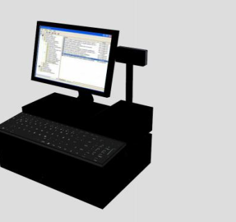 现代收银机收款机SU模型下载_sketchup草图大师SKP模型