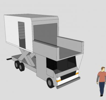 机场升降餐车SU模型下载_sketchup草图大师SKP模型