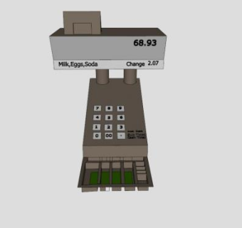 收款机出纳机设备SU模型下载_sketchup草图大师SKP模型