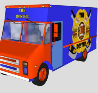 汉堡美食车SU模型下载_sketchup草图大师SKP模型