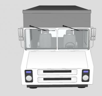 白色食品卡车SU模型下载_sketchup草图大师SKP模型
