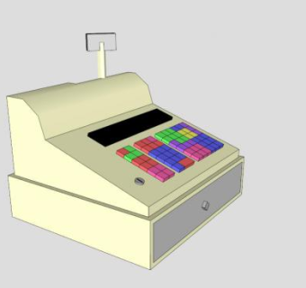 现金商用出纳机SU模型下载_sketchup草图大师SKP模型