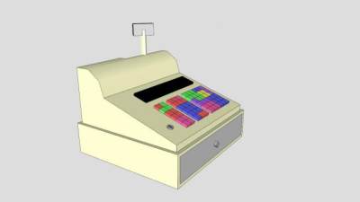 现金商用出纳机SU模型下载_sketchup草图大师SKP模型