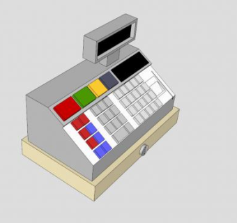 现金显示出纳机SU模型下载_sketchup草图大师SKP模型