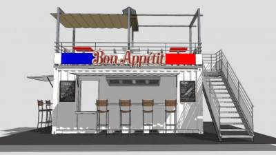 集装箱快餐店SU模型下载_sketchup草图大师SKP模型