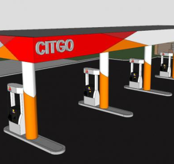 加油站SU模型下载_sketchup草图大师SKP模型