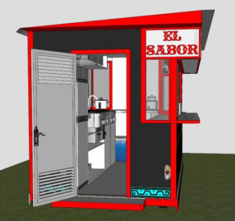 1000FC型餐车SU模型下载_sketchup草图大师SKP模型