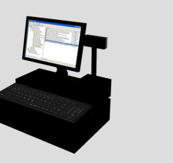 黑色收款机SU模型下载_sketchup草图大师SKP模型