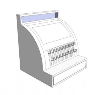 出纳机收银机SU模型下载_sketchup草图大师SKP模型