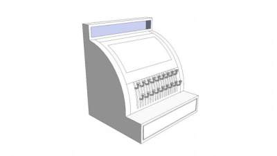 出纳机收银机SU模型下载_sketchup草图大师SKP模型