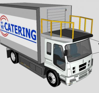 小型机场餐饮车SU模型下载_sketchup草图大师SKP模型