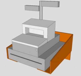 商用机器公司收款机SU模型下载_sketchup草图大师SKP模型