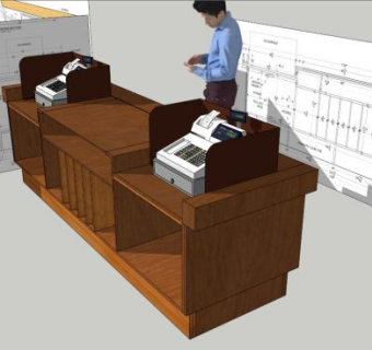 隐藏收银机SU模型下载_sketchup草图大师SKP模型