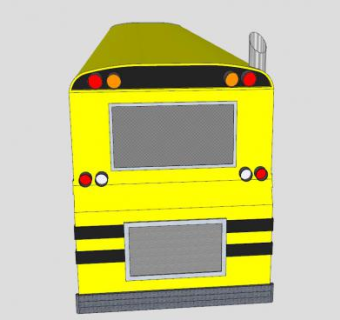 黄色巴士校车SU模型下载_sketchup草图大师SKP模型
