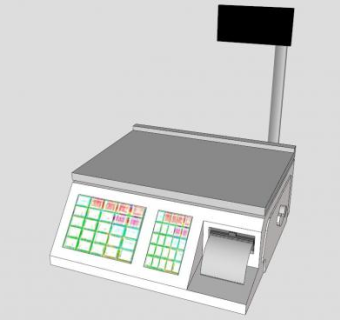 商业零售食品打印机SU模型下载_sketchup草图大师SKP模型