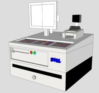 商用现金出纳机收款机SU模型下载_sketchup草图大师SKP模型