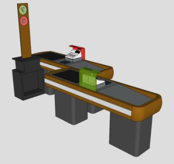 双重收银机SU模型下载_sketchup草图大师SKP模型