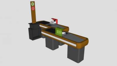 双重收银机SU模型下载_sketchup草图大师SKP模型