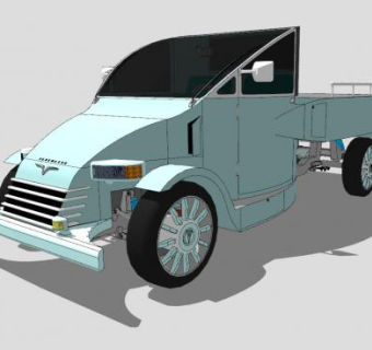 电动公用事汽车SU模型下载_sketchup草图大师SKP模型