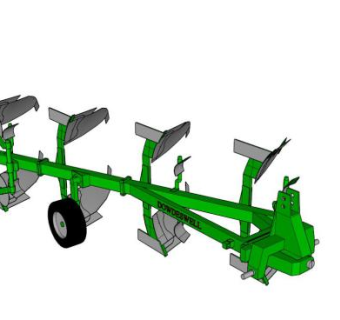 绿色犁设备SU模型下载_sketchup草图大师SKP模型