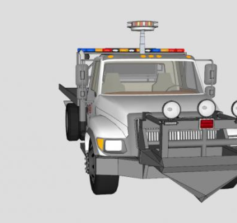 执法拖车SU模型下载_sketchup草图大师SKP模型
