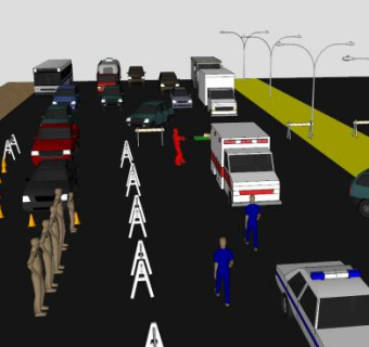 交通事故SU模型下载_sketchup草图大师SKP模型