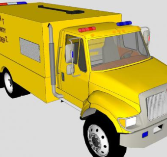 杜兰特消防车SU模型下载_sketchup草图大师SKP模型