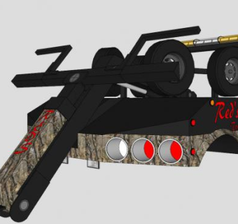 黑色自动装载机拖车SU模型下载_sketchup草图大师SKP模型