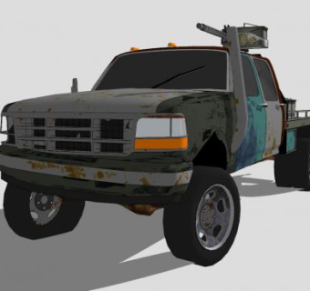 反僵尸轻型卡车SU模型下载_sketchup草图大师SKP模型