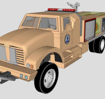 灌丛消防车SU模型下载_sketchup草图大师SKP模型