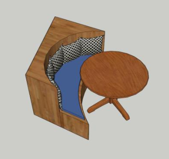 圆形卡座沙发SU模型下载_sketchup草图大师SKP模型