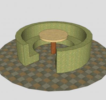 餐饮摊位卡座SU模型下载_sketchup草图大师SKP模型