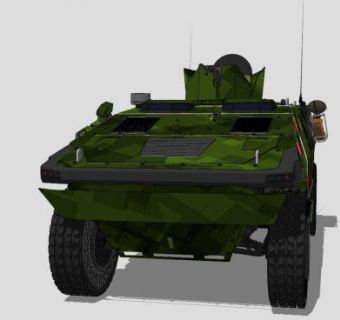 军轻型轮式车辆SU模型下载_sketchup草图大师SKP模型