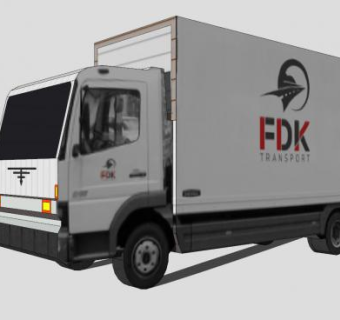 白色物流卡车SU模型下载_sketchup草图大师SKP模型