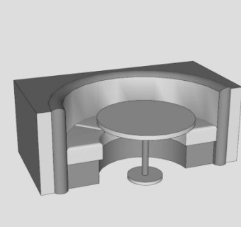 简单圆亭卡座SU模型下载_sketchup草图大师SKP模型
