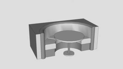 简单圆亭卡座SU模型下载_sketchup草图大师SKP模型