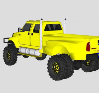 福特f650黄色皮卡SU模型下载_sketchup草图大师SKP模型