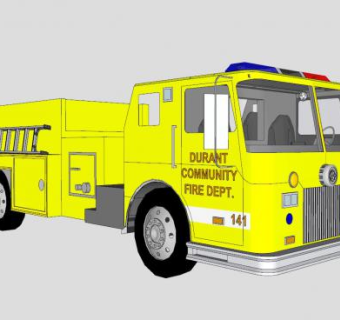 杜兰特社区消防车SU模型下载_sketchup草图大师SKP模型