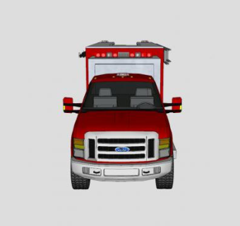 福特消防车SU模型下载_sketchup草图大师SKP模型