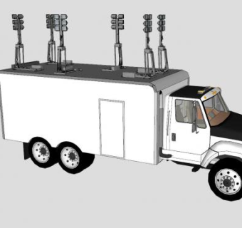 国际动力轻型卡车SU模型下载_sketchup草图大师SKP模型