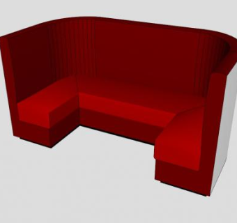 红色餐厅展位卡座SU模型下载_sketchup草图大师SKP模型