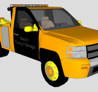 轻型雪佛兰拖车SU模型下载_sketchup草图大师SKP模型