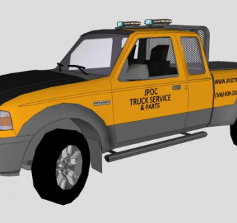 轻型皮卡服务车SU模型下载_sketchup草图大师SKP模型