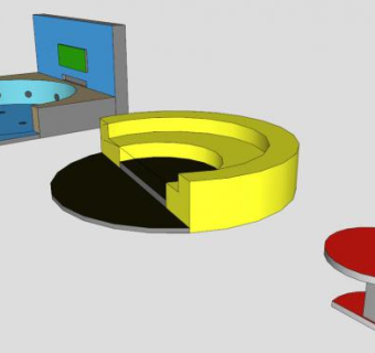 圆形卡座展位SU模型下载_sketchup草图大师SKP模型