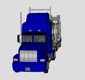 彼得比尔特运输卡车SU模型下载_sketchup草图大师SKP模型